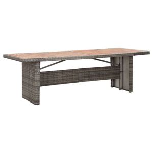 TABLE DE JARDIN  Table de jardin - vidaXL - Résine tressée et bois d'acacia - Rectangulaire - Marron - Contemporain
