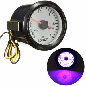 52 mm CN-1 Fumé Turbo Boost Gauge 2 Bar Avec Rouge Silicone Tuyau