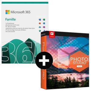 BUREAUTIQUE À TÉLÉCHARGER Microsoft 365 Famille + InPixio Photo Studio 12 Pr