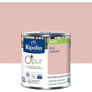PEINTURE - VERNIS Peinture biosourcée de couleur murale intérieur satin rose jabadao 0,5L Ripolin