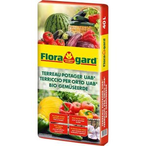 TERREAU - SABLE Floragard Terreau Potager UAB - pour tomates, courgettes, aubergines et Autres légumes-Fruits 40l15