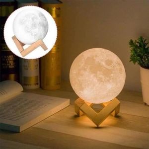 TROUSSE MANUCURE B608853-Lune Lampe,Tactile Lumière de nuit de Chambre Clair de Lune,3D Rechargeable Interrupteur Décor à Maison,joli cadeau pour