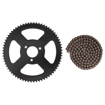 Qiilu Ensemble De Chaîne De Scooters Jeu De Chaînes 25H Pédalier à Quatre Trous + Volant Sans