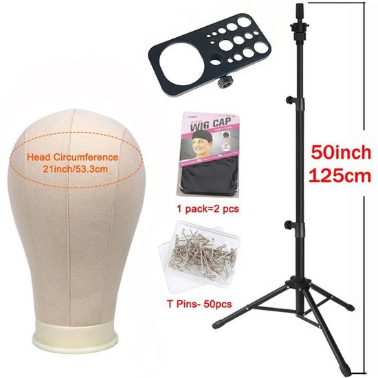 Tête De Mannequin En Mousse Noire - Support Pour Perruque, Chapeau Ou Accessoires, Hauteur 27 Cm