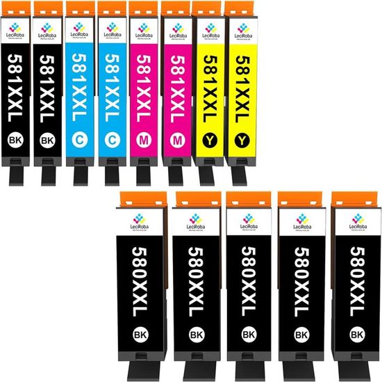 10 Cartucce Compatibili Per Canon PGI-580 CLI-581 XL – Set Multipack Con Tutti I Colori