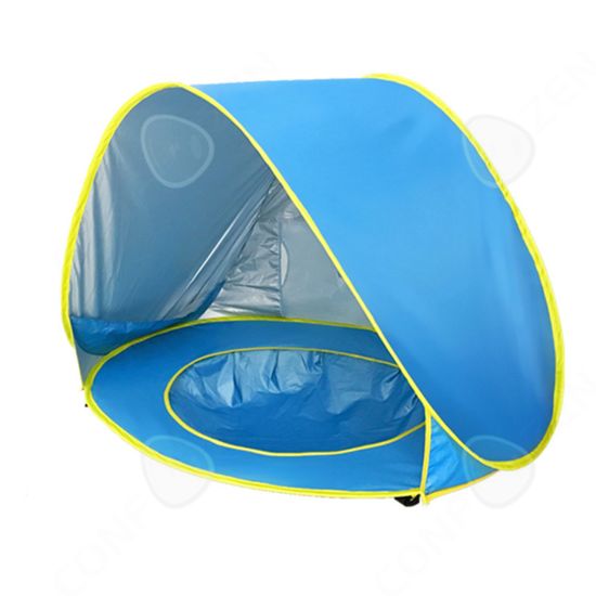 Tente De Plage Pop-up Anti-UV 50+ - Pour 1-2 Personnes, Montage Rapide, Avec Sac De Transport, 150x165x110cm