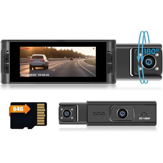 Hikity DVR 1080P Dashcam Voiture 2,4 avec Carte TF 64G Four Dashcam Voiture Grand Angle de 360° G-Capteur 24H Mode Parking, Enregistrement en Boucle, Caméra de Voiture avec Vision Nocturnet Max 128GB Hikity DVR 1080P Dashcam Voiture 2,4 avec Carte TF 64G Four Dashcam Voiture Grand Angle de 360° G-Capteur 24H Mode Parking, Enregistrement en Boucle, Caméra de Voiture avec Vision Nocturnet Max 128GB
