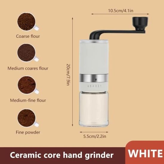 Moulin à Café Manuel Portable En Acier Inoxydable - Mouture Réglable, Idéal Pour Voyage, Camping, Expresso - 5
