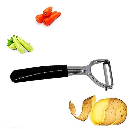 Éplucheur en acier inoxydable, outil d'épluchage de fruits et légumes avec  lame tranchante pour carottes, pommes de terre - Cdiscount Maison