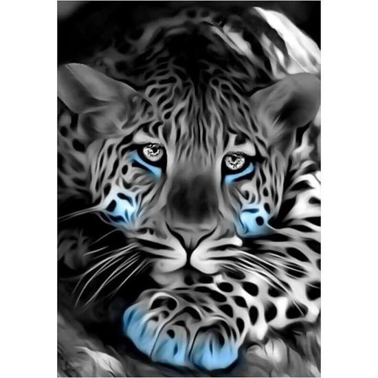 Kit Peinture Diamant 5D - Tigre Lask Par Diamondmosaic - Toile, Strass, Outils Inclus