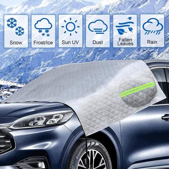 Housse De Pare-brise Hiver Avec Aimants - Protection Anti-gel, Neige Et Soleil - Taille Universelle Pour Voiture/SUV - 2