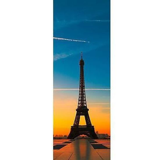 Papier peint pour porte trompe l'oeil déco Tour eiffel réf 518 Papier peint pour porte trompe l'oeil déco Tour eiffel réf 518