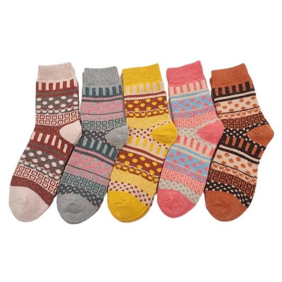 5 Paires De Chaussettes Ourson Femme – 65% Coton – Tailles 39 à 42 – Douces Et Confortables