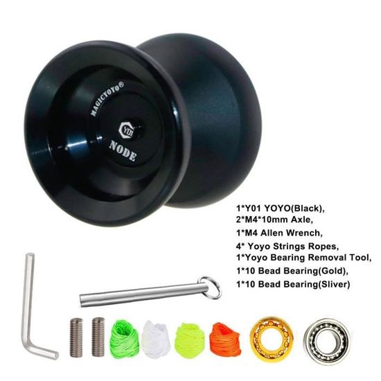 Yoyo Professionnel Kinder V3 – Noir Et Bleu, Aluminium, Débutants Et Pros