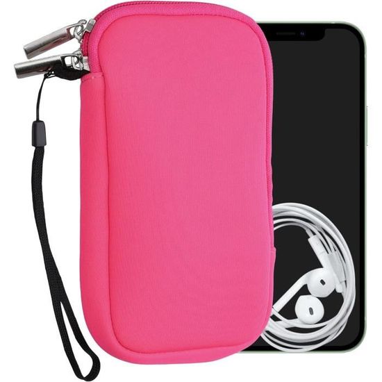 Housse Universelle Smartphone En Néoprène - Format 16,5 X 8,9 Cm - Fermeture éclair - Protection Anti-chocs Bleu Baltique - 10