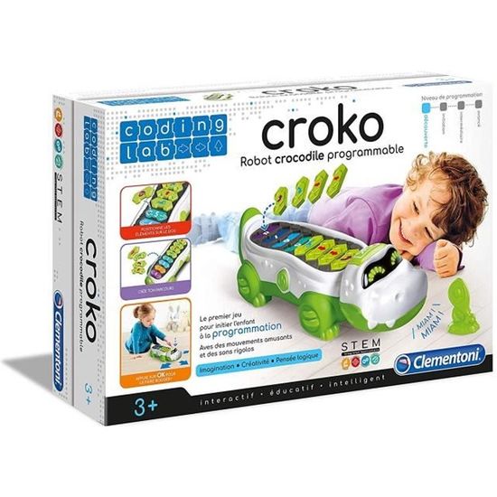 Robot crocodile programmable - CLEMENTONI - Croko - Pour enfants de 3 ans et plus - 15 pièces directionnelles