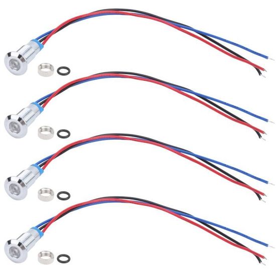 4 LED Rotondi Bicolore Precablati - 10mm 12-24V Anodo Comune - Impermeabili IP67 Per Auto E Industriale - Foto 5