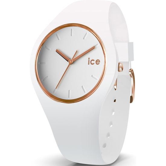 Ice-Watch Ice Glam White Gold Numbers - Montre Femme Blanche Silicone Élégante Et Tendance