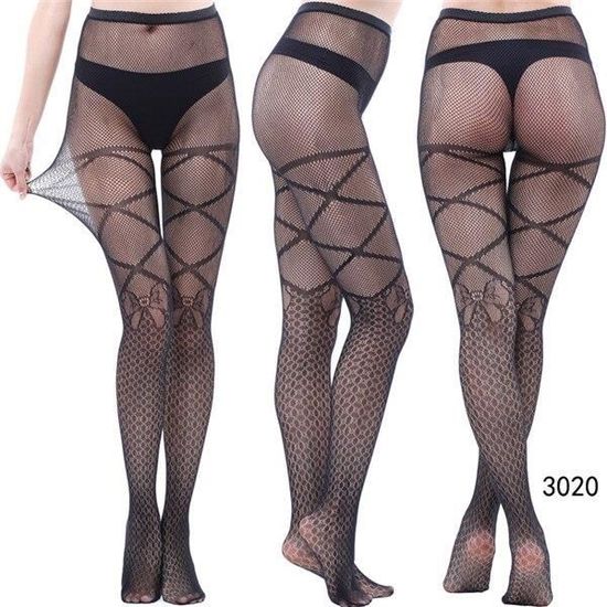 Collant,collant en résille pour femmes, imprimé motif cœur, extensible