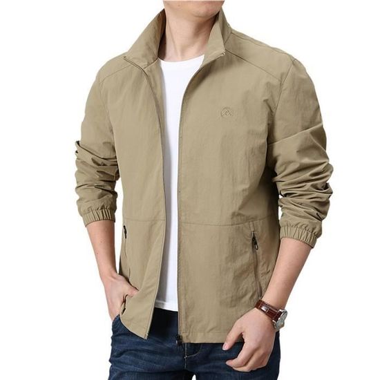 Blouson Bomber Homme Décontracté - Veste Légère Mi-saison - Style Vintage, Coupe Classique - Poches Pratiques