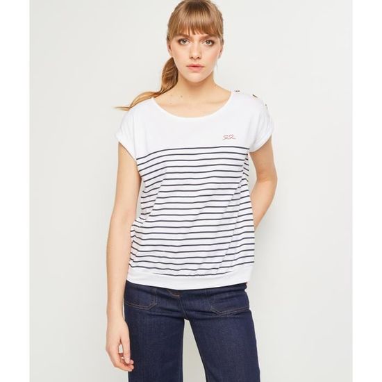 T-Shirt GRAIN DE MALICE Taille M - Couleur Beige/noir - Occasion Très Bon état