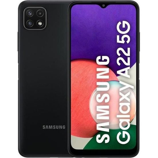 SAMSUNG Galaxy A22 5G 64 Go Dual Sim Display 6.6" Full HD + Micro SD Slot Camera 48 Mpx Android Gris
