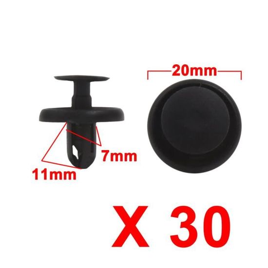 50pcs 9mm Trou Rivets En Plastique Fixation Push Clips Pour Voiture