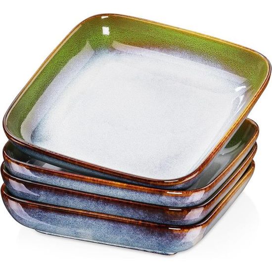 Lot De 4 Bols En Céramique NAVIA - 700 Ml, Design Rustique, Pour Soupe, Salade, Fruits