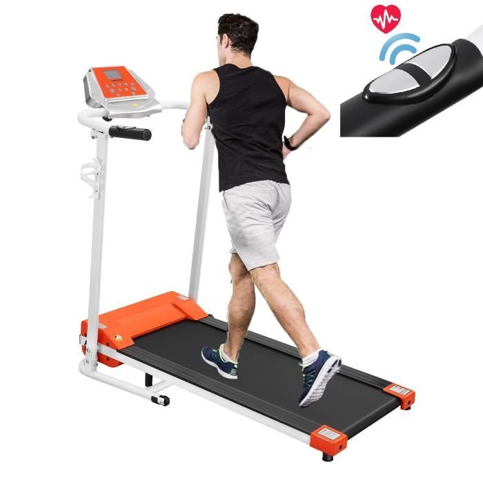 BESPORTBLE Tapis de course - Pliable - Motorisé - Vitesse max-10km-h - Poids maximum 100kg - 12 programmes - Blanc