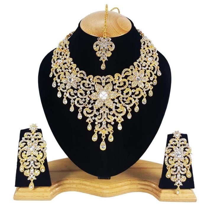 PARURE DORE BIJOUX COLLIER INDIENS BOLLYWOOD MARIAGE