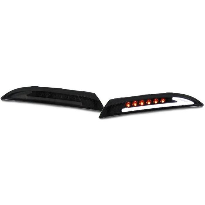 2 FEUX DE JOUR CLIGNOTANT LED NOIR POUR VW SCIROCCO A PARTIR DE 05/2008