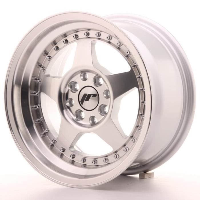 4 jantes 15 JR6 15x8 ET5 4x114.3/100 Argent poli