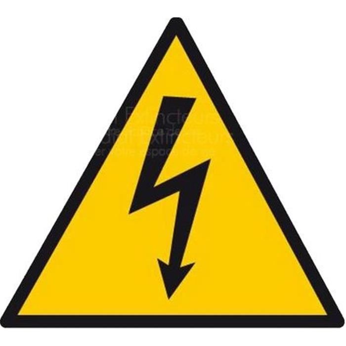 Signalisation de securite Panneau PVC Danger électrique - Triangle 200 X 200 X 200 mm