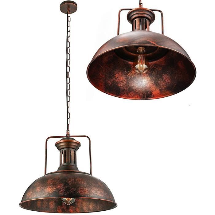 LUSTRE - SUSPENSION Suspension Luminaire Industrielle E27 Abat-Jour ChaîNe Lustre RéGlable En MéTal Pour Res146