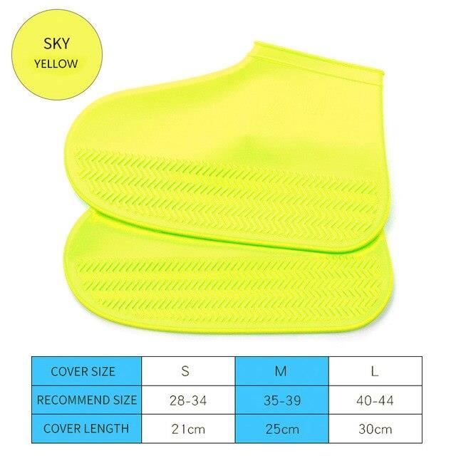 Chaussures,Couvre chaussures en Silicone, imperméable, réutilisable, unisexe, protection contre la pluie, antid - Type YELLOW - S