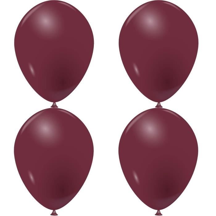 Ballon en latex naturel opaque bordeaux de 15 cm (x100) REF/19384 Fabrication France