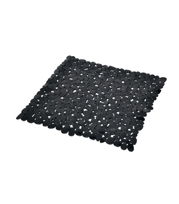 Tapis de fond de douche anti-dérapant Galets Noir