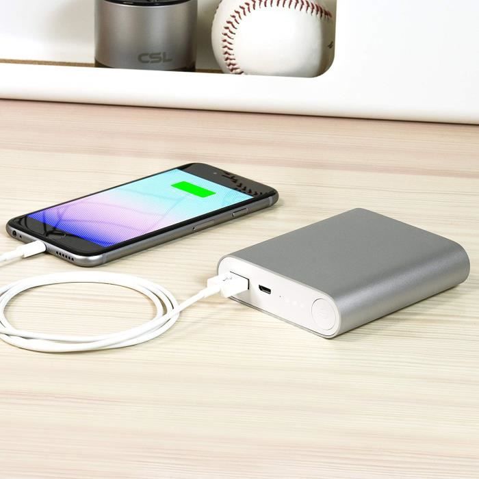 INECK® Batterie Externe Téléphone Portable Rechargeable - Argent