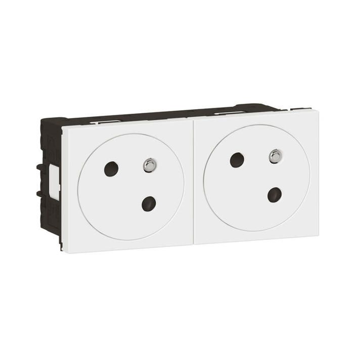 Prise de courant surface 2 P + T MOSAIC raccordement latéral 4 modules - LEGRAND - 077142L