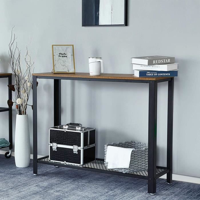 Table de Console Table d’entrée Bout de Canapé Table Café, Style Vintage Industriel, pour Salon, Entrée, Chambre - Meerveil