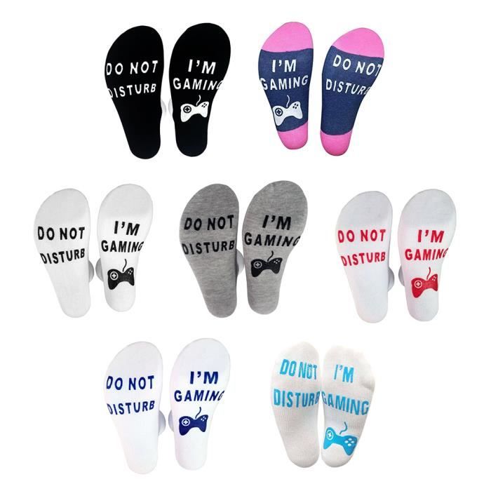 7 paires chaussettes tube moyen lettre de style décontracté universel imprimé coton respirant élastique chaussettes hommes / femmes