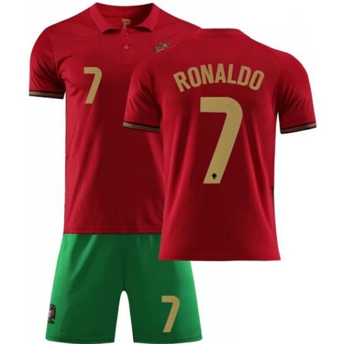Maillot de Football, 2021 Portugal Home No. 7 Maillot Cristiano Ronaldo avec Uniforme de Football pour Enfants