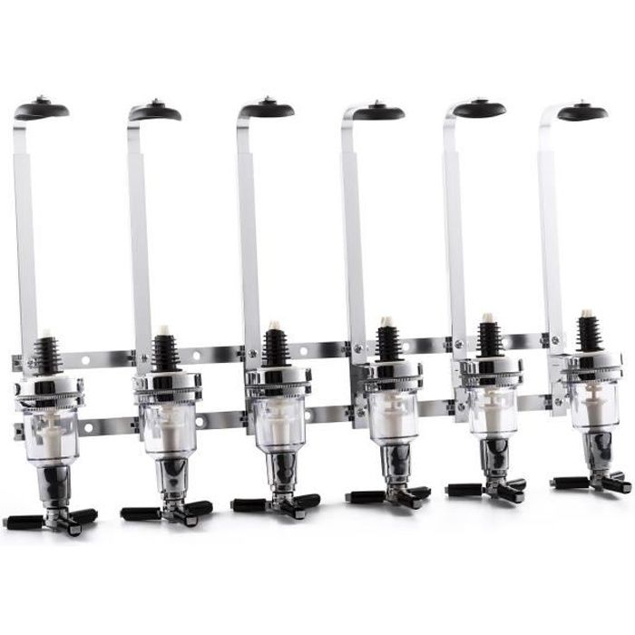 oneConcept Hazzlehov Sixtett - Distributeur de boisson mural style bar professionnel pour bouteilles de 0,7 à 1L (dosage shot 4cl)