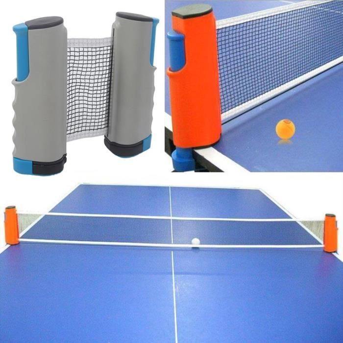 Filet de Ping Pong, Filet de Tennis de Table Rétractable pour Intérieur et Extérieur bleu gris