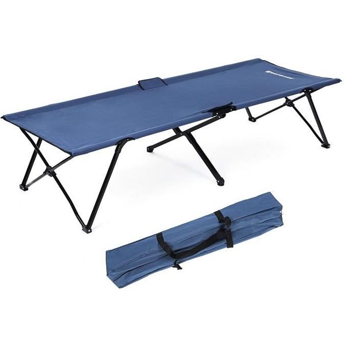 SONGMICS Lit de Camp Pliable lit Pliant de Voyage Charge Max 260kg 206 x 75 x 45 cm GCB25L