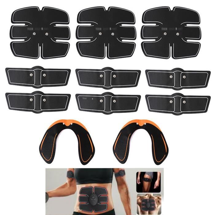 TD appareil electrostimulation stimulateur electrique massage musculaire ceinture abdominale équipement accessoire gym Lot 14 pièces