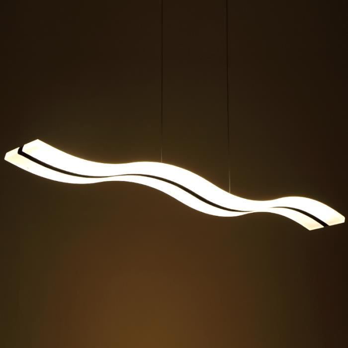 Unitary BRAND Suspension LED Vagues Lustre Metal Moderne 40W Chrome Blanc