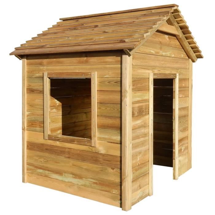 Aire de jeu d'extérieur 123 x 120 x 146 cm Pinède FSC - Brun - Jeux de plein air - Maisonnettes - tentes de jeu - Enfant - Brun -