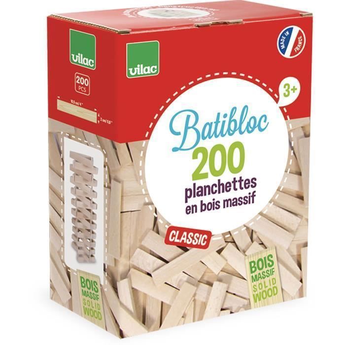 Vilac - 2134 - Construction - Petit bâtisseur 200 pièces en bois naturel