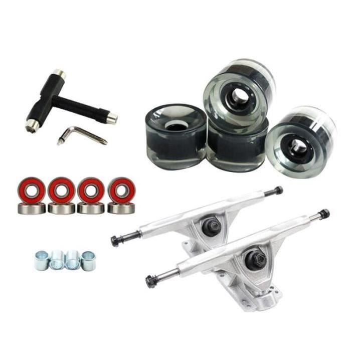 ZS35938-Alliage Planche À Roulettes Camion B-type 7 ''ABEC-11 Roulements Longboard Skate Board Roue Rouleau Réparation Argent Clai